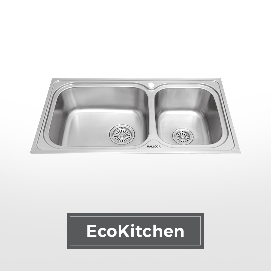 Chậu rửa chén 2 hố inox 304 kích thước 93cm EcoKitchen