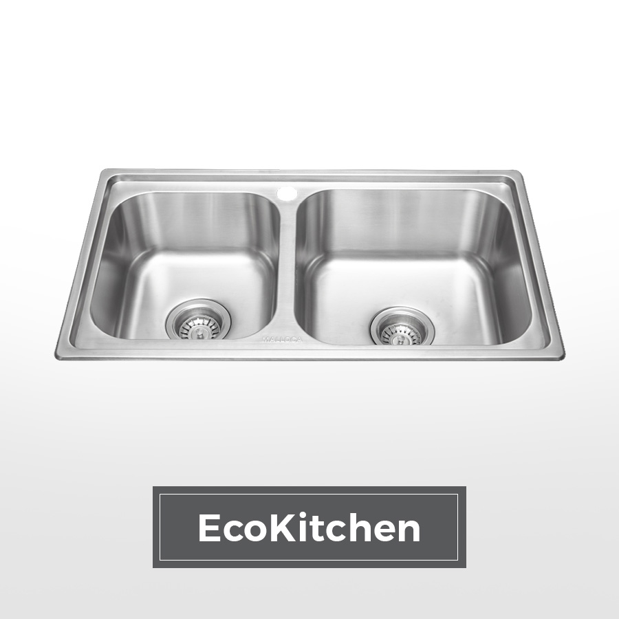 Chậu rửa chén 2 hố inox 304 kích thước 76cm EcoKitchen MS2076E