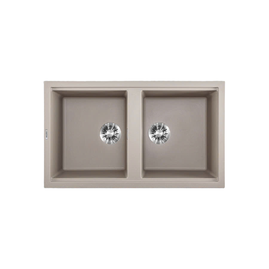 HIEUMALLOCACHAMPAGNEK45095 | Malloca | Chậu Rửa Chén Đá Granite 2 hố kích thước 86cm
