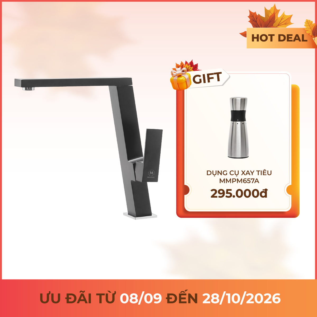 Vòi rửa chén nóng lạnh đồng thau sơn phủ