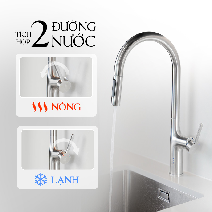 vòi nóng và lạnh - Vòi rửa chén Malloca K1726SS