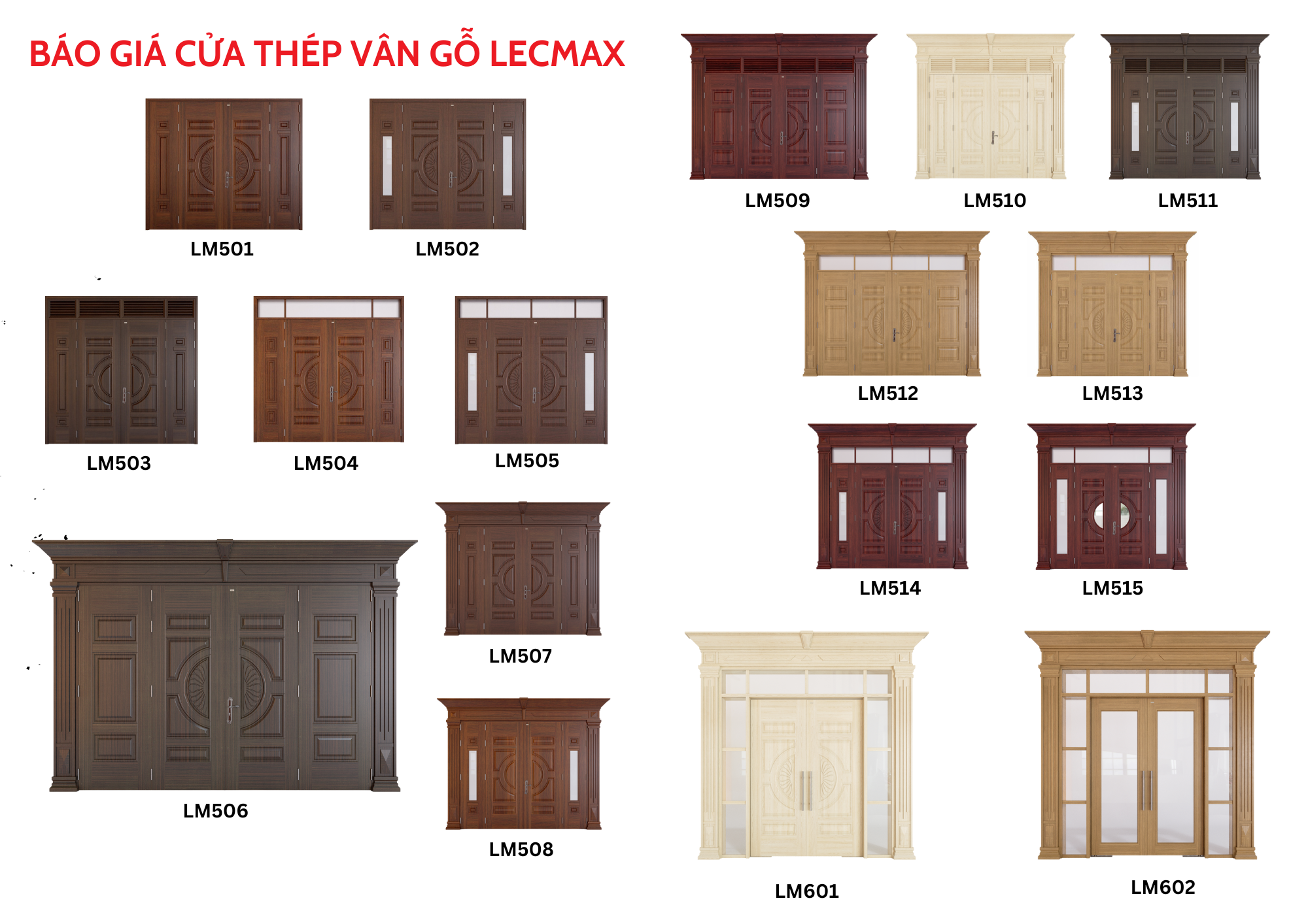 Báo Giá Cửa Thép Vân Gỗ Lecmax Mới Nhất 2025