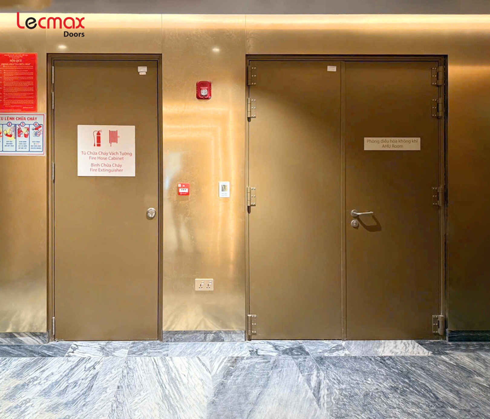 Cửa thép chống cháy 2 cánh Lecmax có kiểm định PCCC