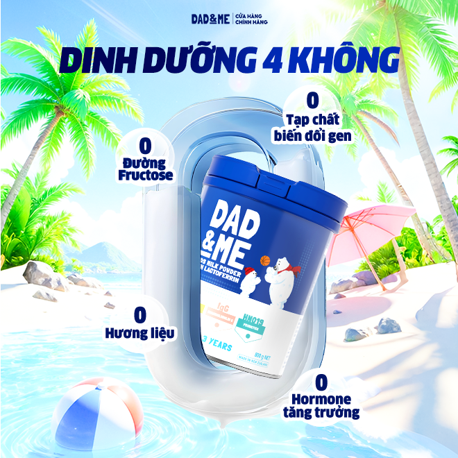 Combo 3 Hộp Sữa bột Dad and Me cho trẻ trên 3 tuổi (800g) - nhập khẩu New Zealand, phát triển toàn diện cho bé