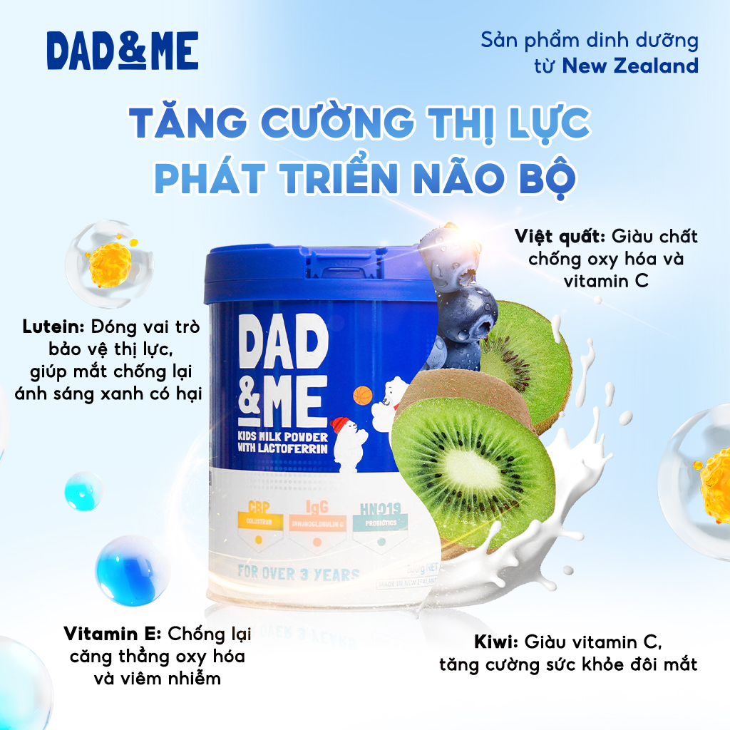 [New Zealand] Sữa Dad and Me CBP(800g) - Tăng Đề Kháng & Chiều Cao Vượt Trội Cho Bé Trên 3 Tuổi | Cam Kết Chính Hãng