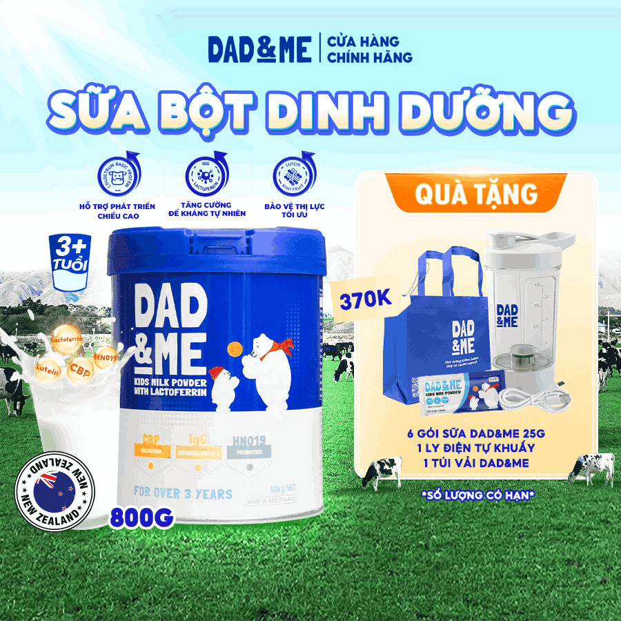 [New Zealand] Sữa Dad and Me CBP(800g) - Tăng Đề Kháng & Chiều Cao Vượt Trội Cho Bé Trên 3 Tuổi | Cam Kết Chính Hãng