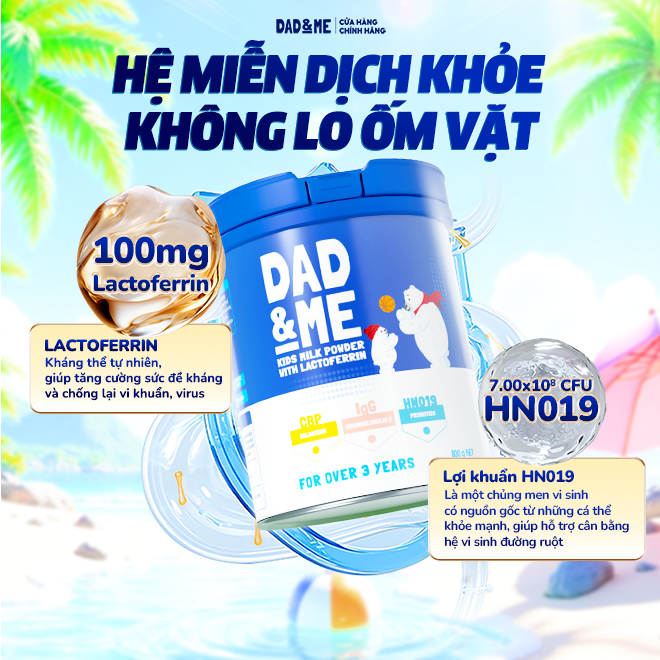 Combo 3 Hộp Sữa bột Dad and Me cho trẻ trên 3 tuổi (800g) - nhập khẩu New Zealand, phát triển toàn diện cho bé