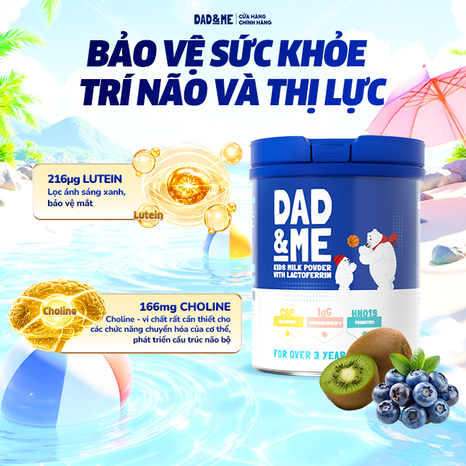 Combo 12 Hộp Sữa bột Dad and Me cho trẻ trên 3 tuổi (800g) - nhập khẩu New Zealand, phát triển toàn diện cho bé