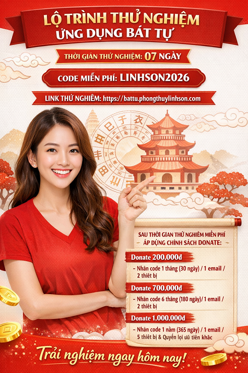 7 ngày trải nghiệm ứng dụng Bát Tự - Phong Thủy Linh Sơn