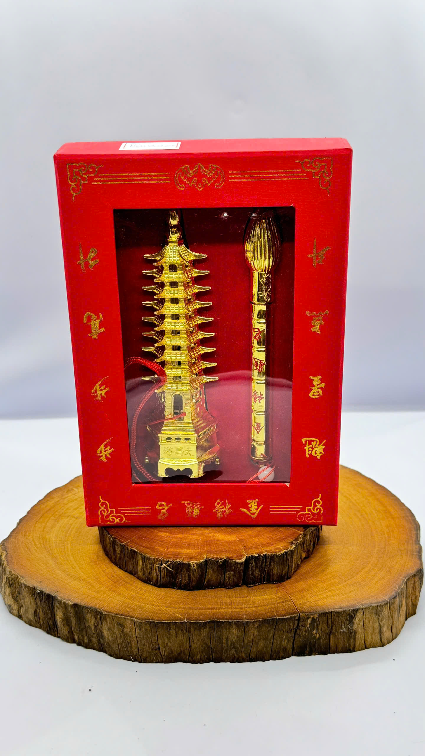 Bộ Tháp văn xương và Bút văn xương hợp kim mạ vàng