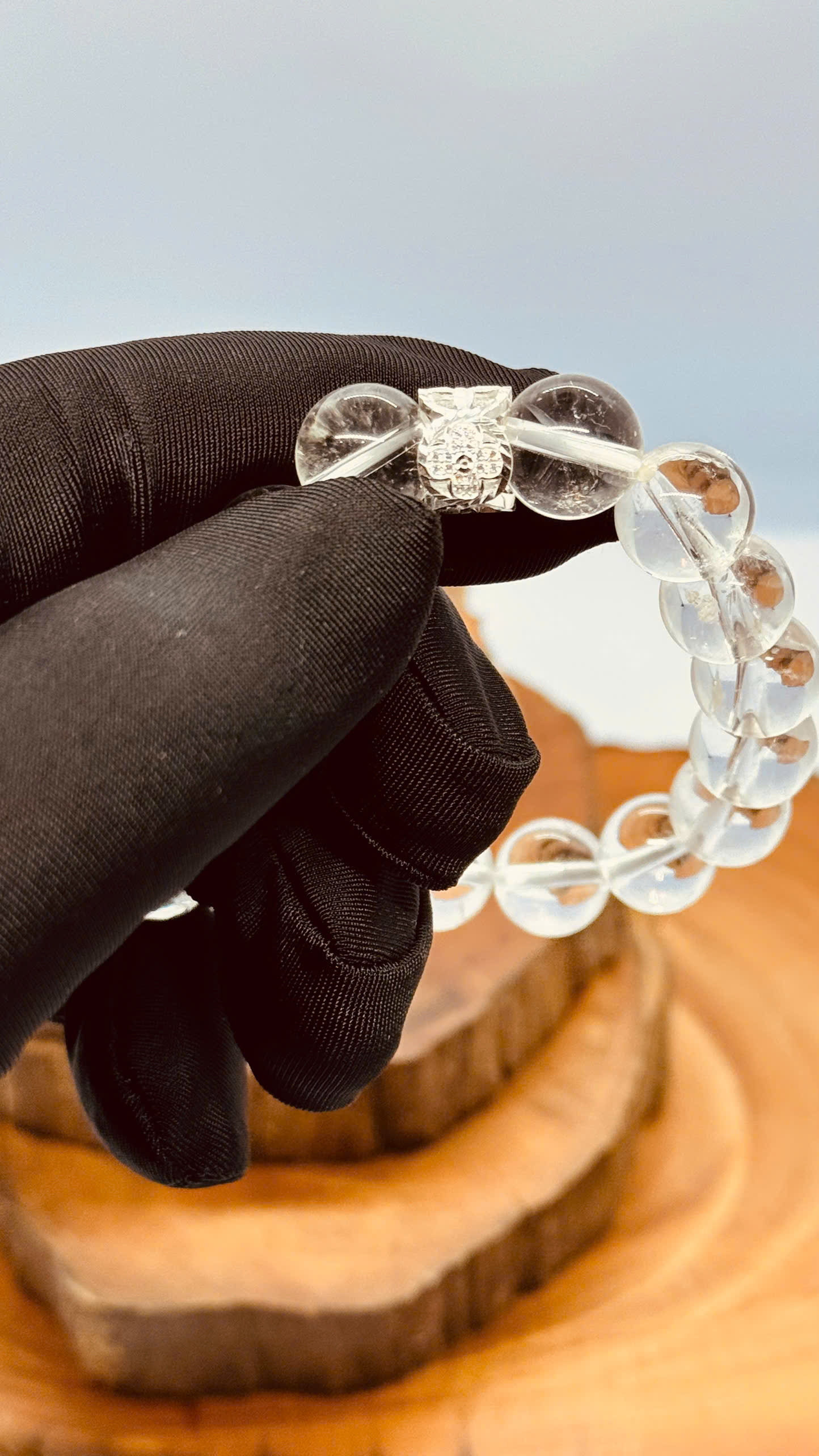 Vòng thạch anh trắng trong 12mm