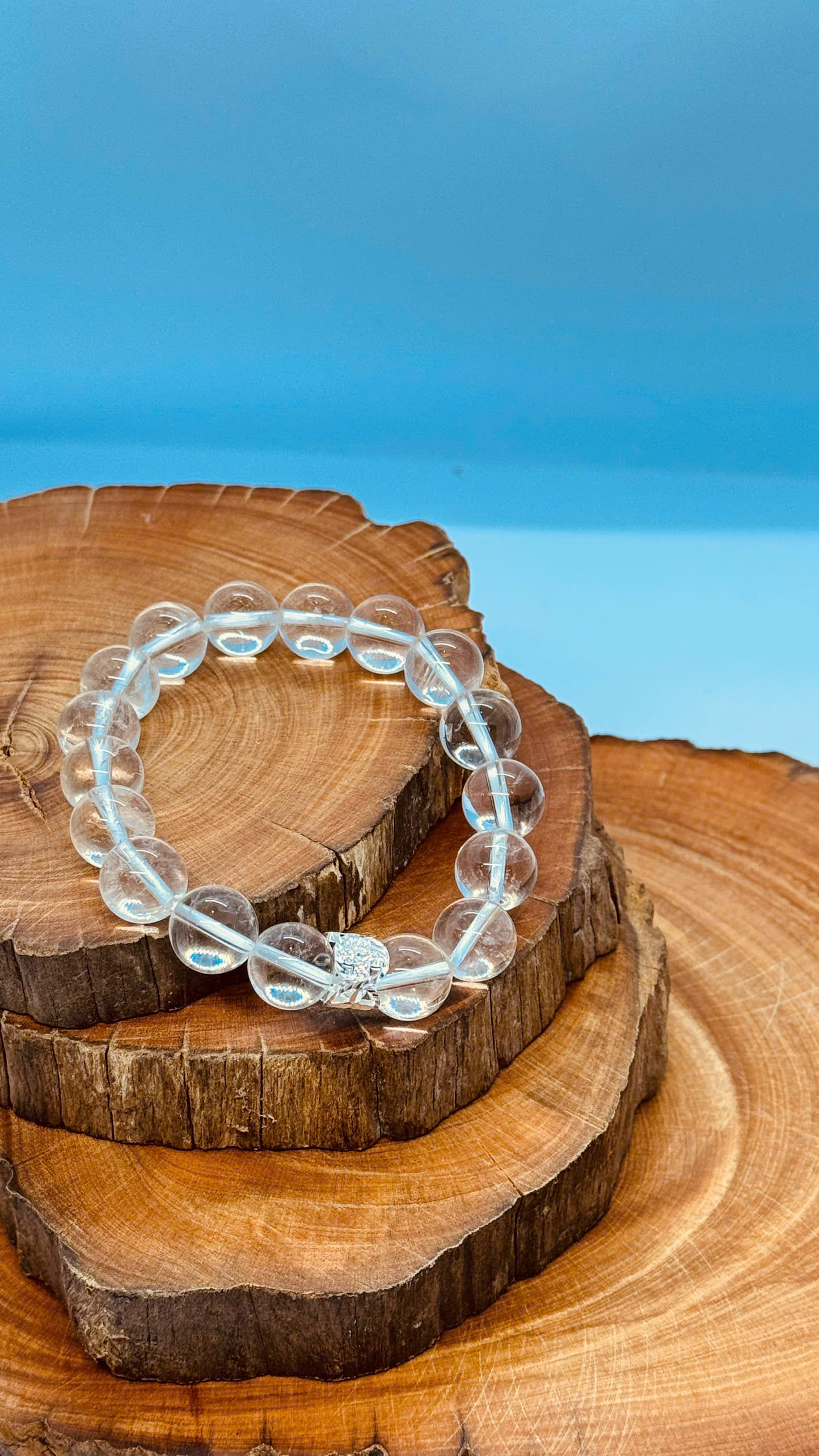 Vòng thạch anh trắng trong 12mm