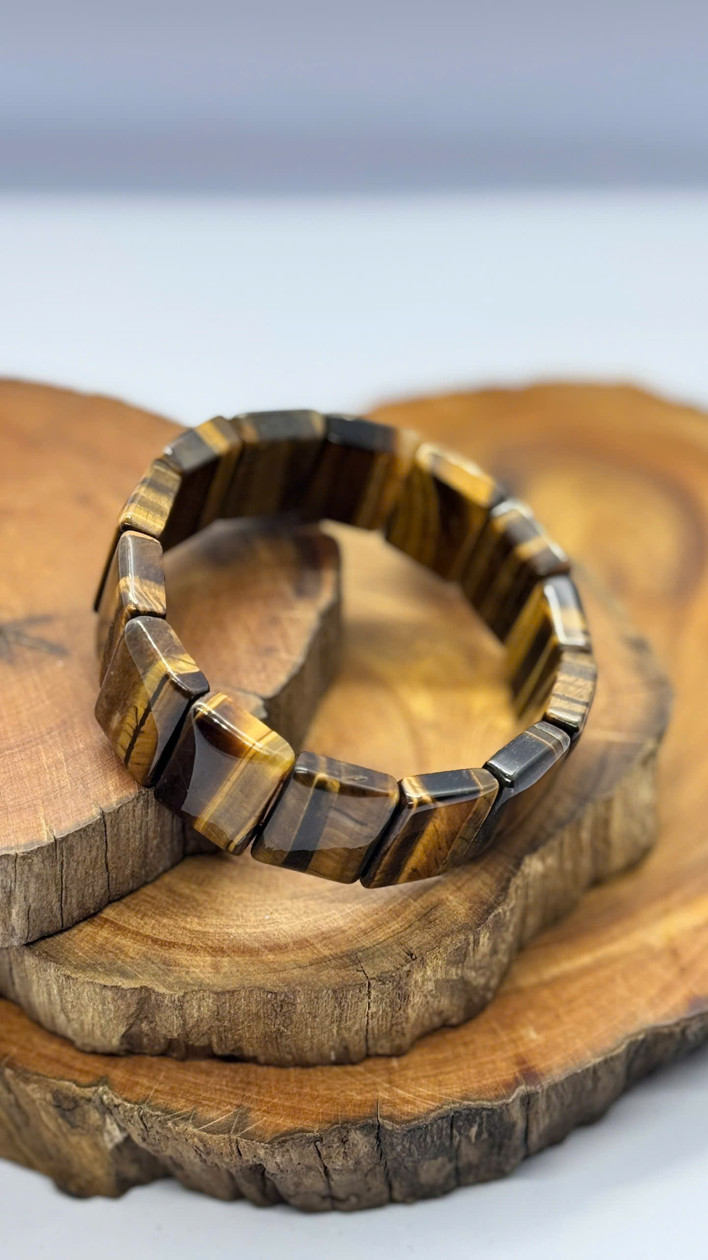 Vòng bản mắt hổ nâu vàng 20mm
