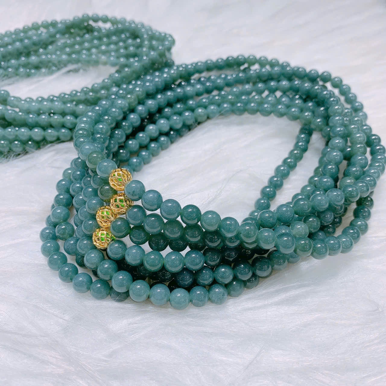 Chuỗi lam ngọc (Ngọc Hòa Điền) 6.8mm