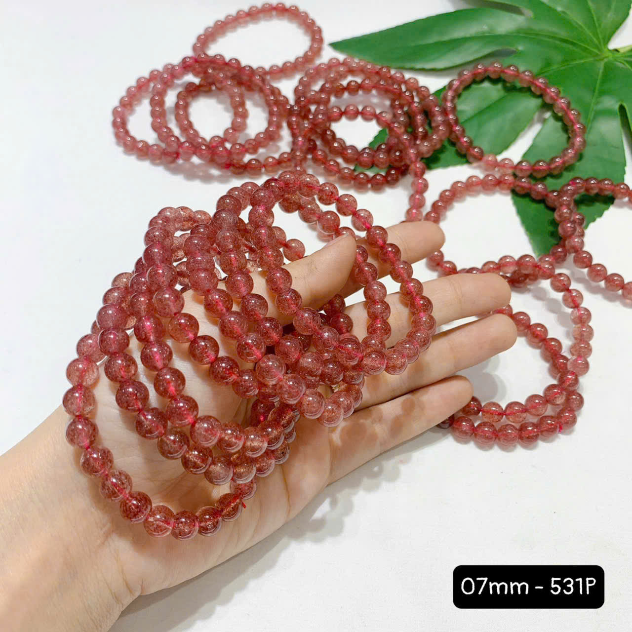Vòng tay Thạch Anh Dâu Tây 4A