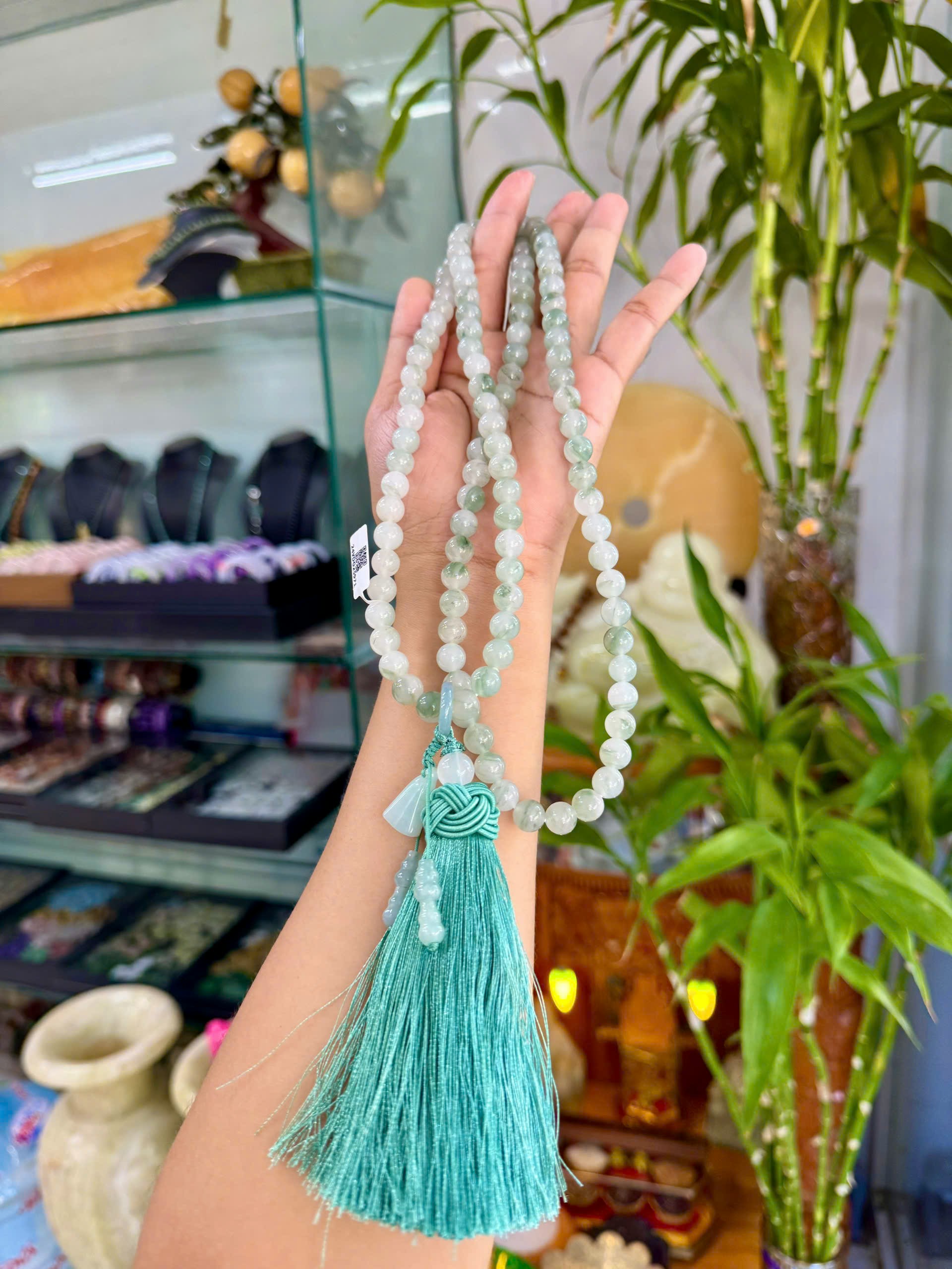 Chuỗi tràng Ngọc Thiên Sơn 8mm / 108 hạt mix charm ngọc - Kèm Kiểm định