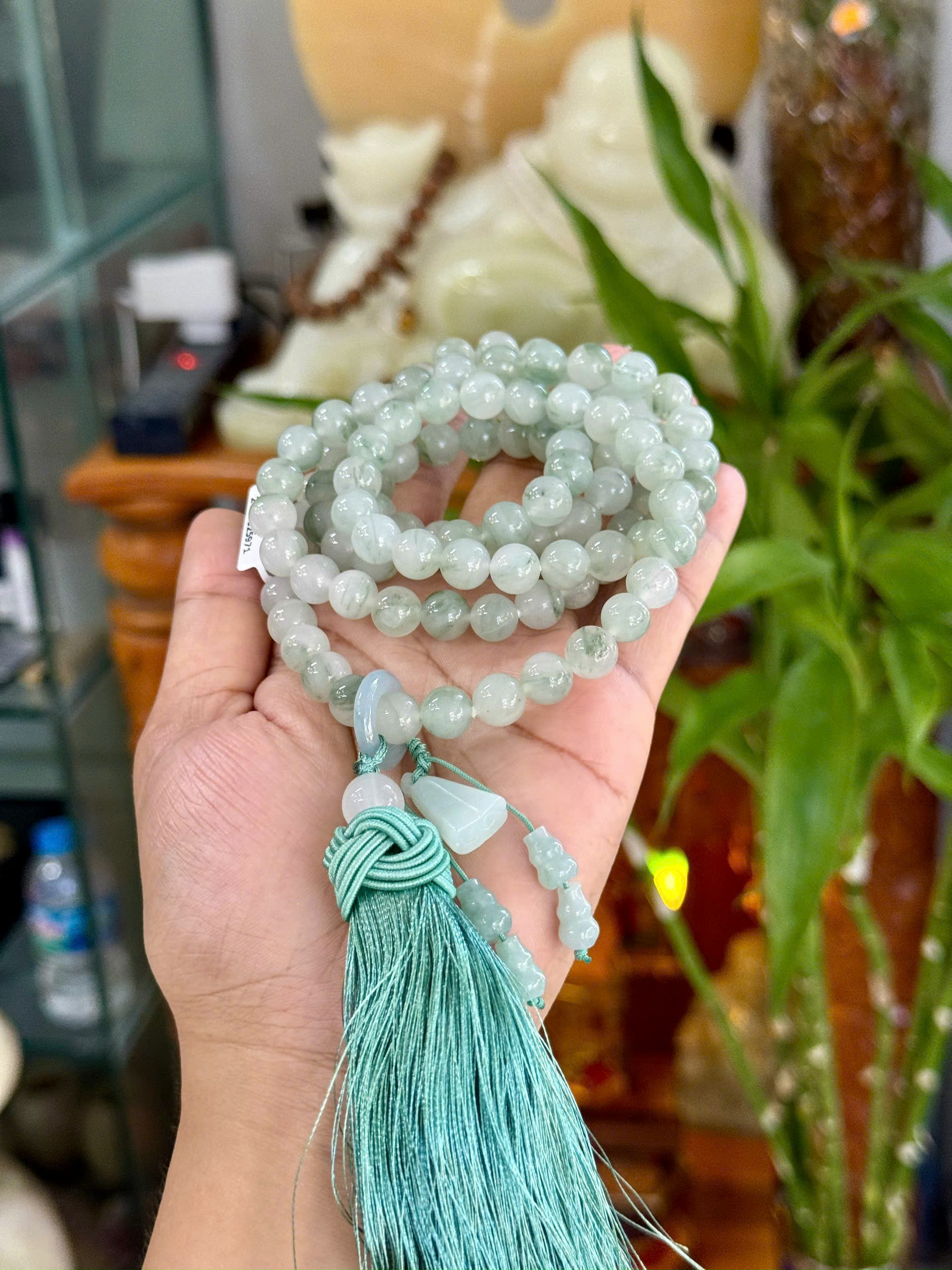 Chuỗi tràng Ngọc Thiên Sơn 8mm / 108 hạt mix charm ngọc - Kèm Kiểm định