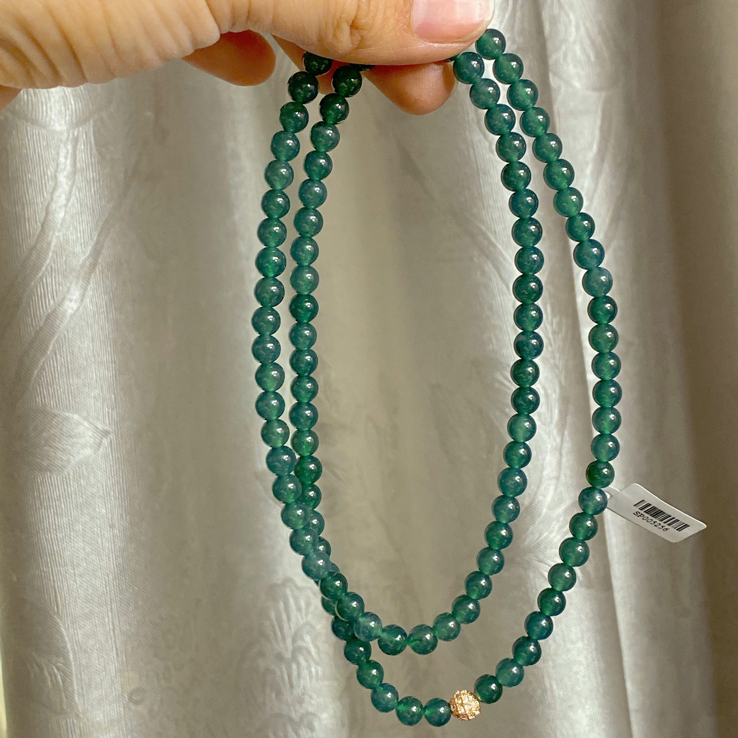 Chuỗi Lam Ngọc Jade A đẹp size 5.7-6mm / 108 hạt