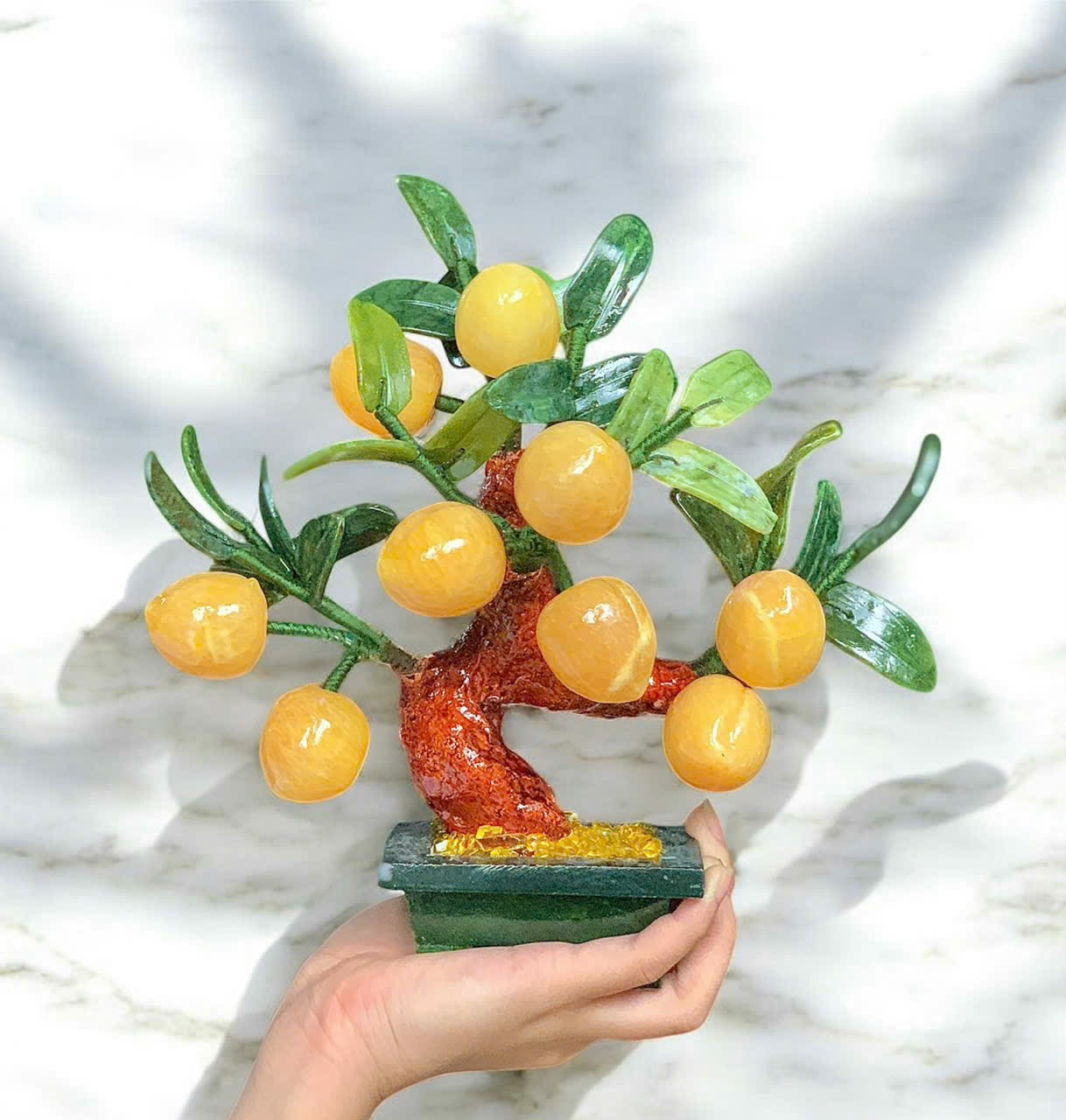 Cây đào Ngọc Hoàng Long đủ size để bàn - thu hút năng lượng tích cực