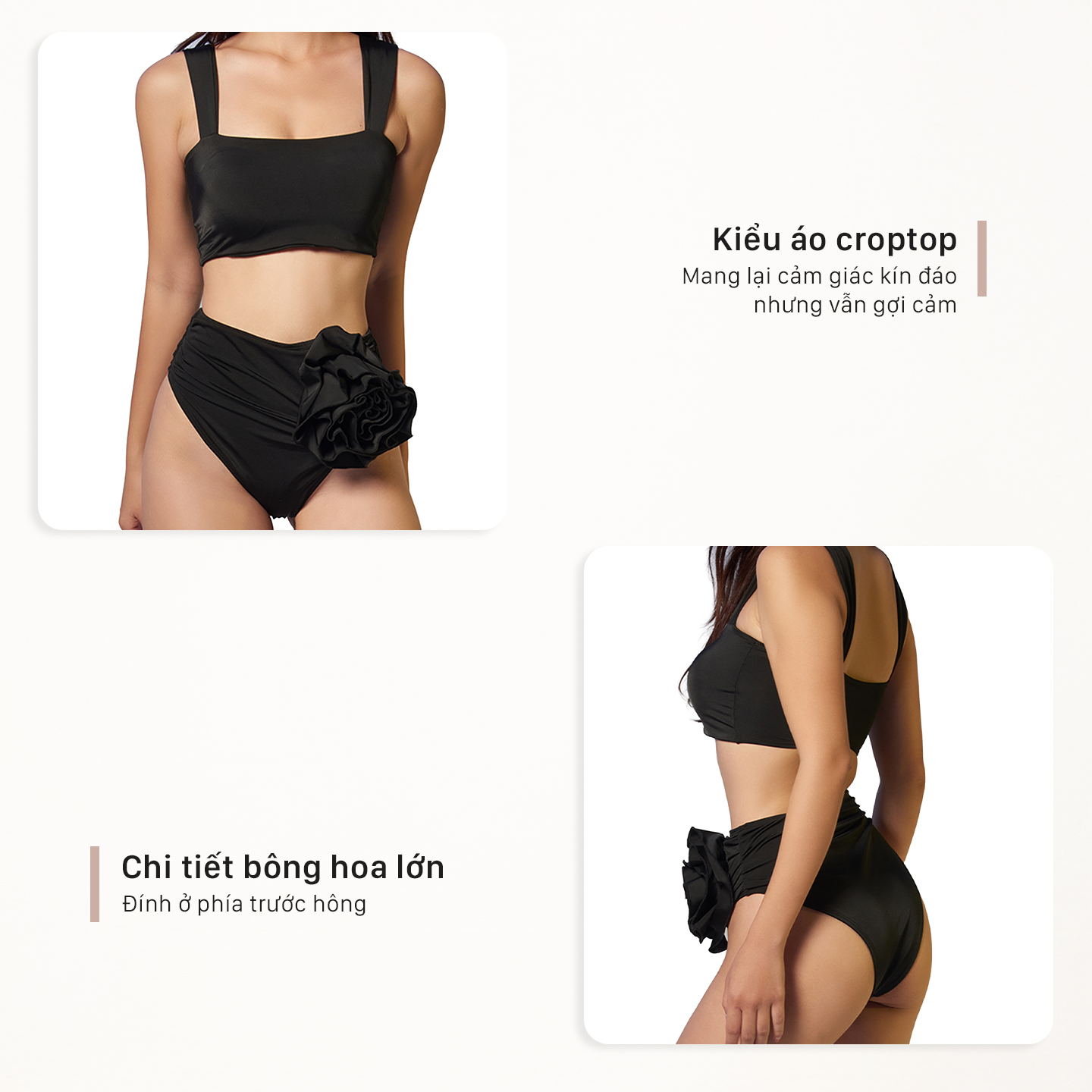 Bộ đồ bơi Anna màu đen - Anna black bikini Mily.beach