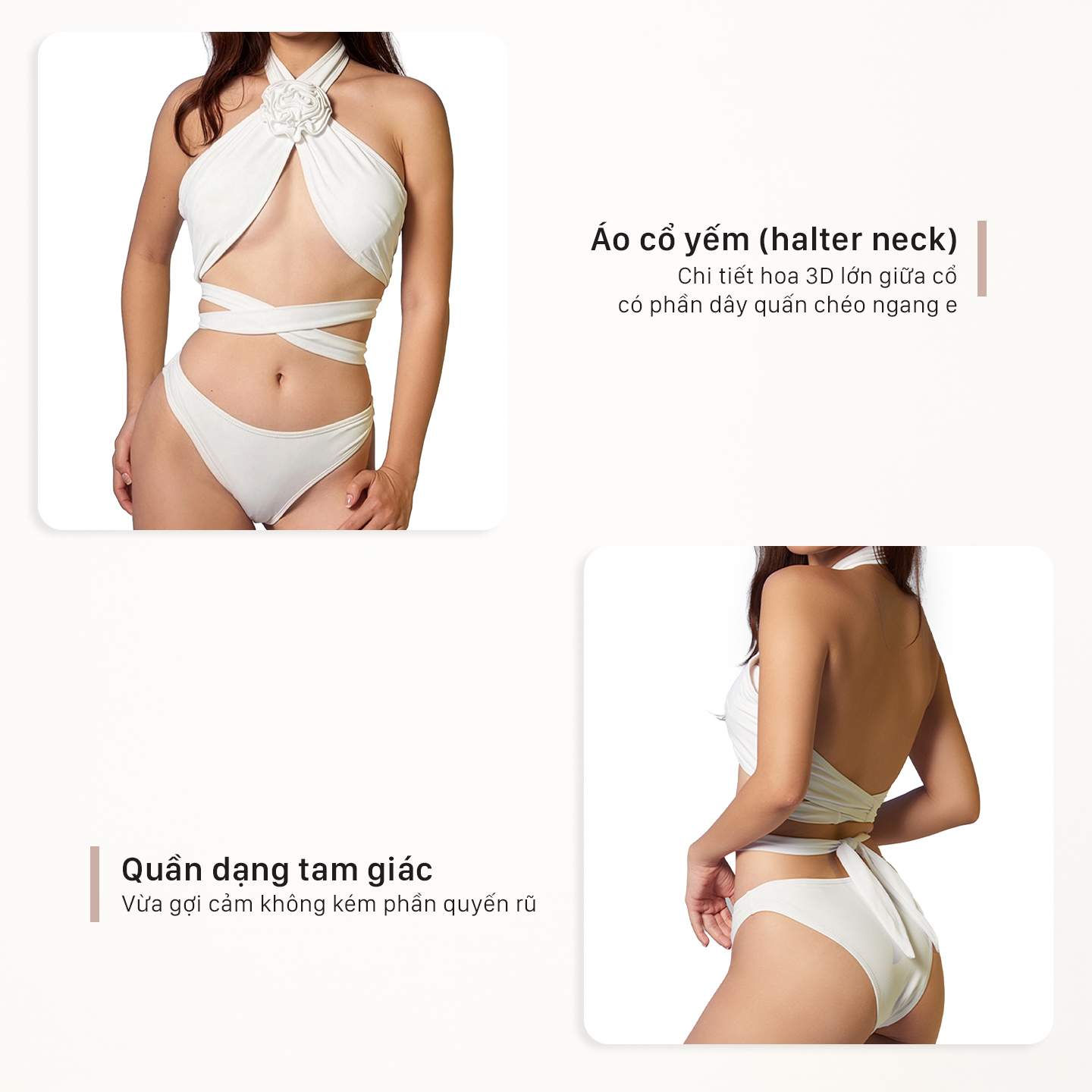 Bộ đồ bơi Layla màu trắng - Layla white bikini Mily.beach