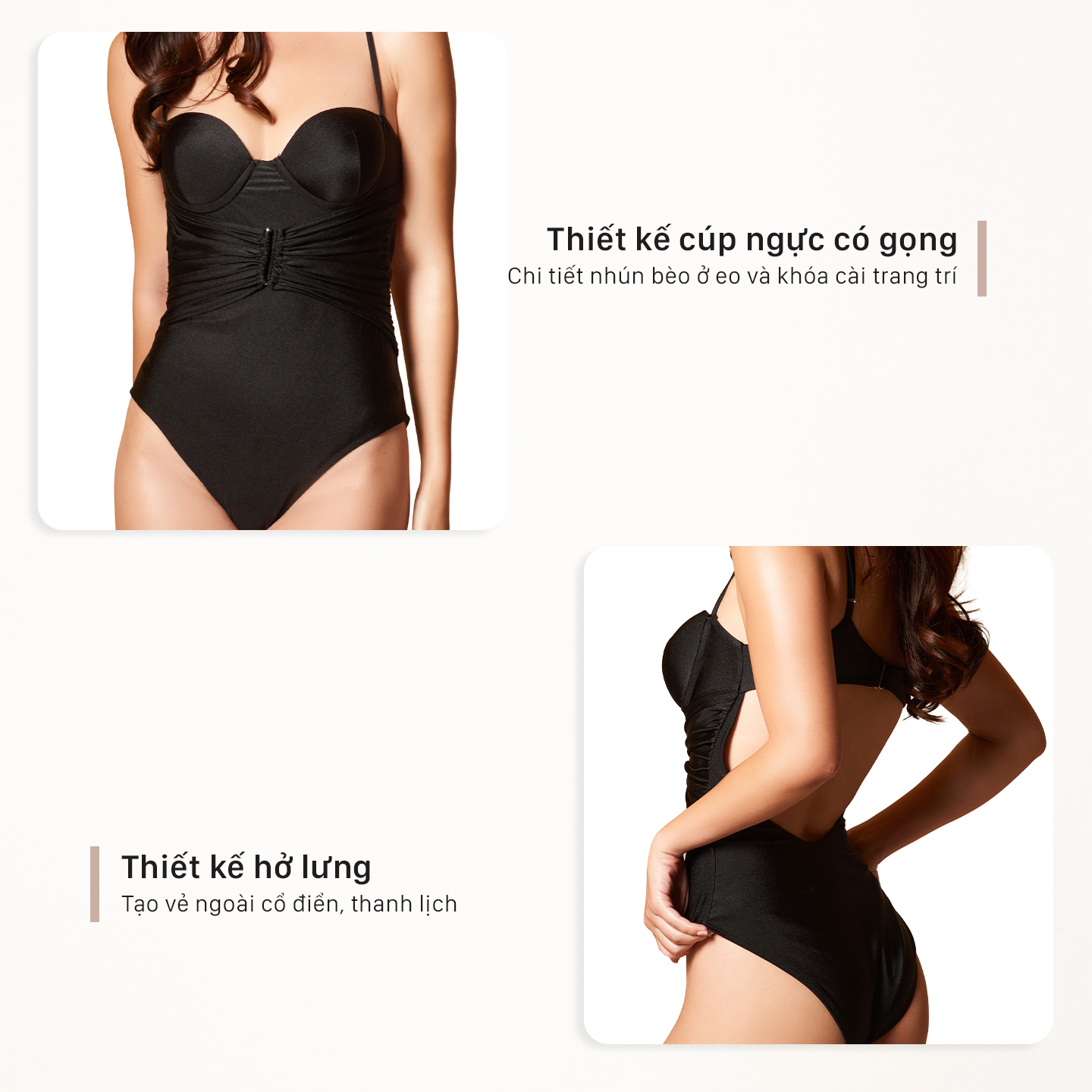 Bộ đồ bơi Mia màu đen - Mia black swimsuit Mily.beach