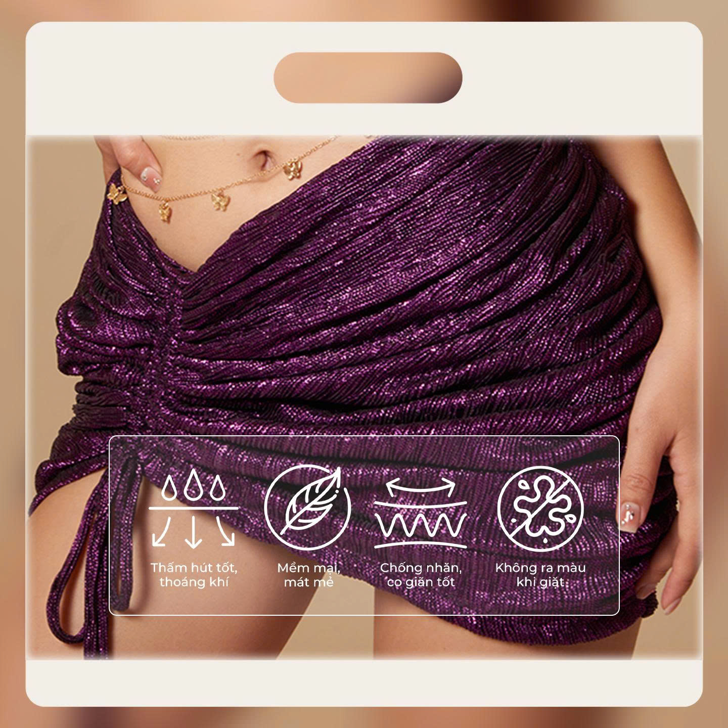 Bộ đồ bơi Violet kèm chân váy rút dây