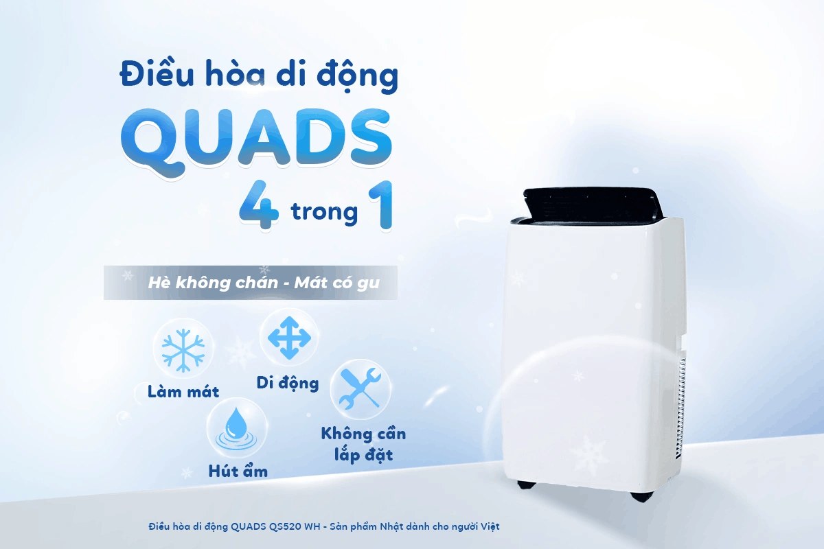 Máy Làm Lạnh Di Động Đa Năng - Làm Mát, Hút Ẩm Mạnh Mẽ