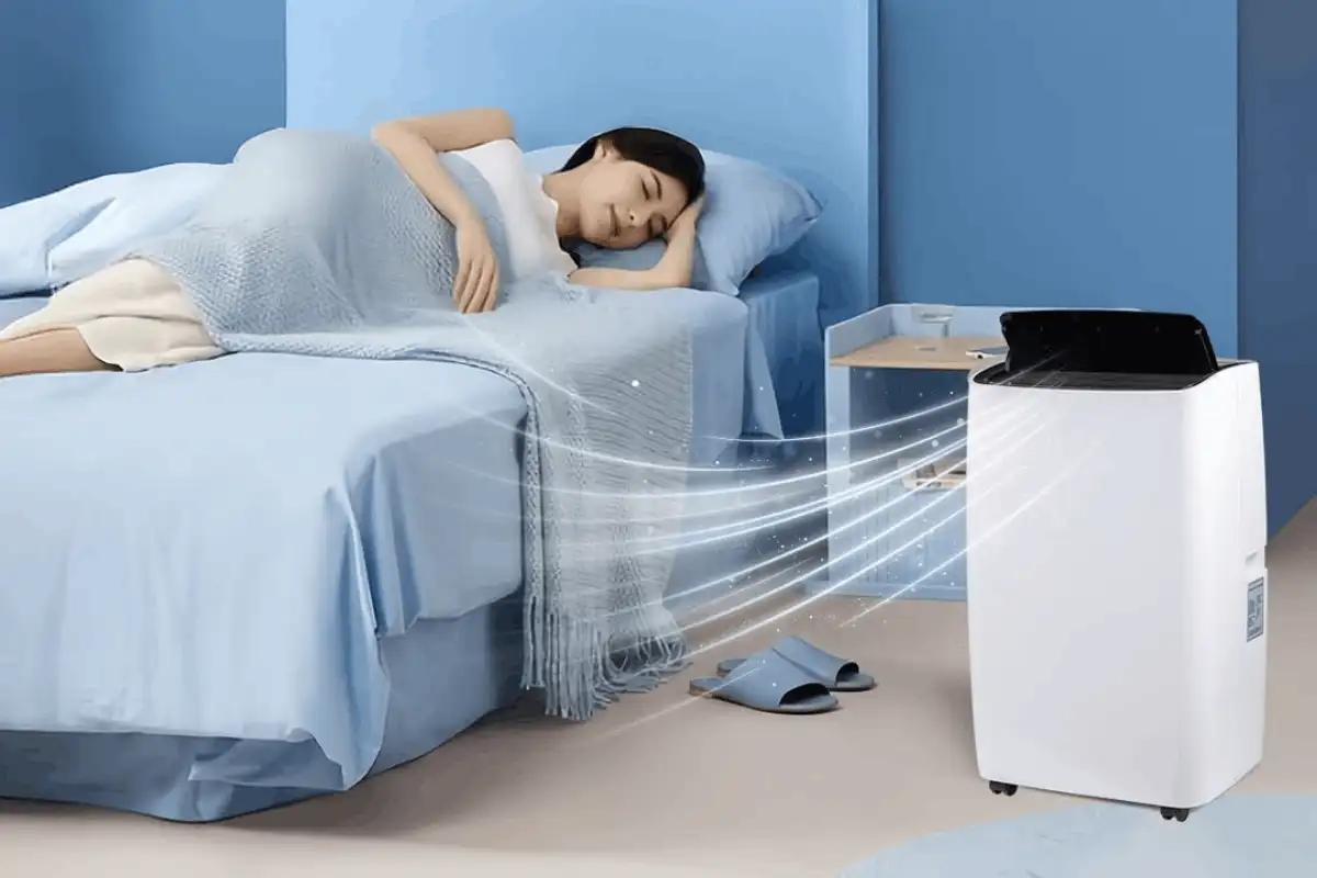 Sử dụng điều hoà di động giúp không khí khô thoáng, mát mẻ, phòng ngủ thoải mái hơn
