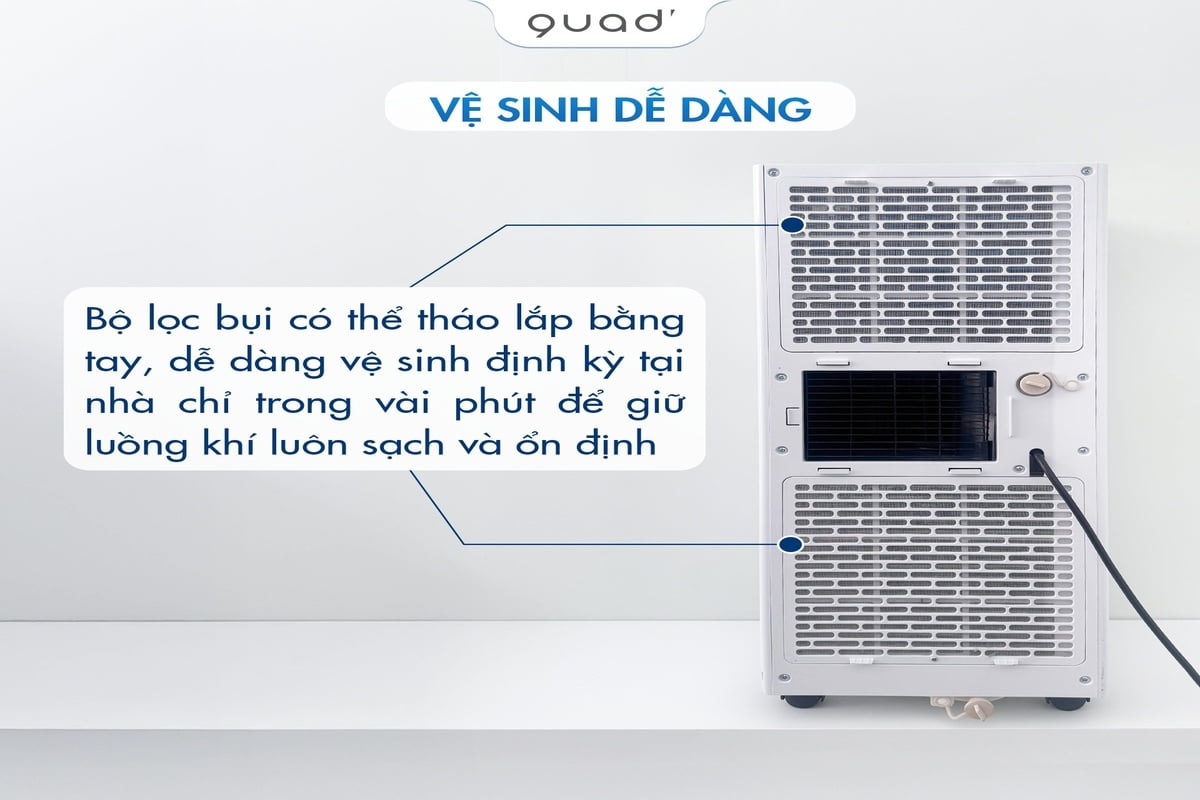 Vệ sinh máy đơn giản, dễ dàng