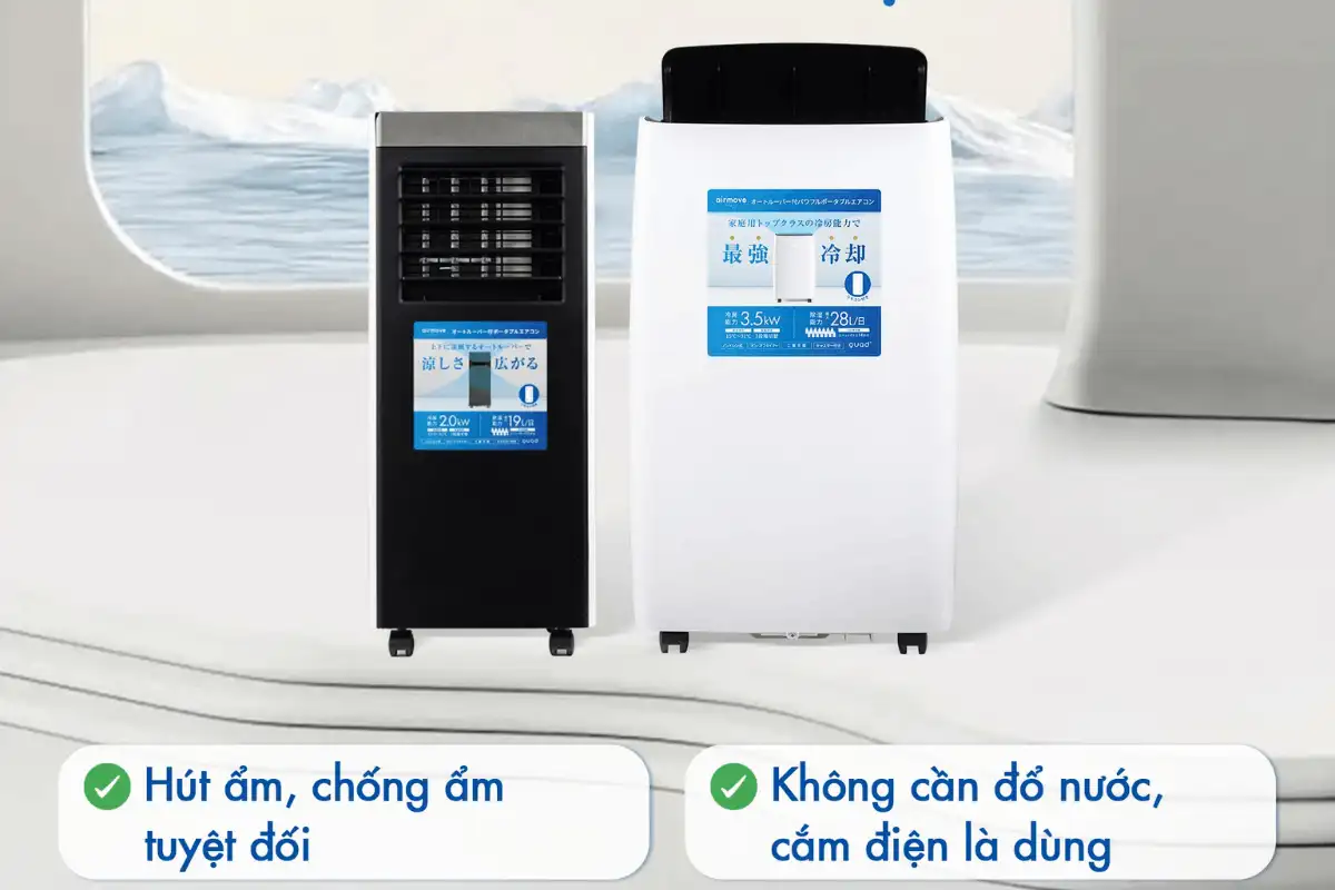 Sử dụng điều hoà di động Quads giúp ổn định không khí, đảm bảo sức khoẻ