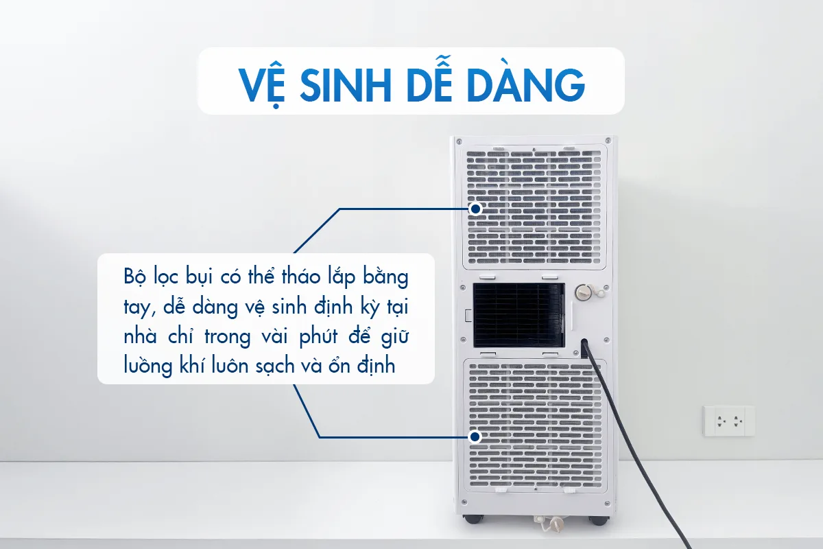 Vệ sinh bảo trì máy lạnh di động dễ dàng