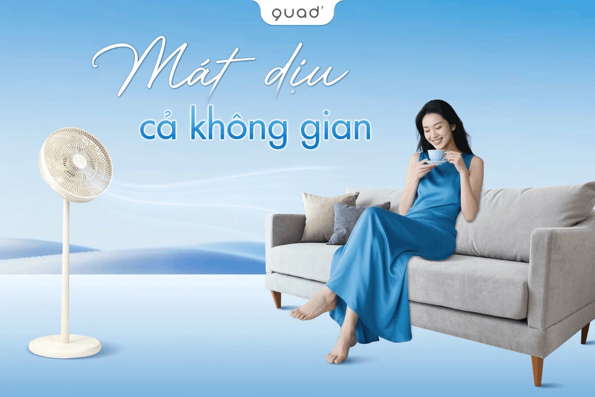 Cảm nhận làn gió dịu êm, thoáng mát từ quạt lưu thông khí