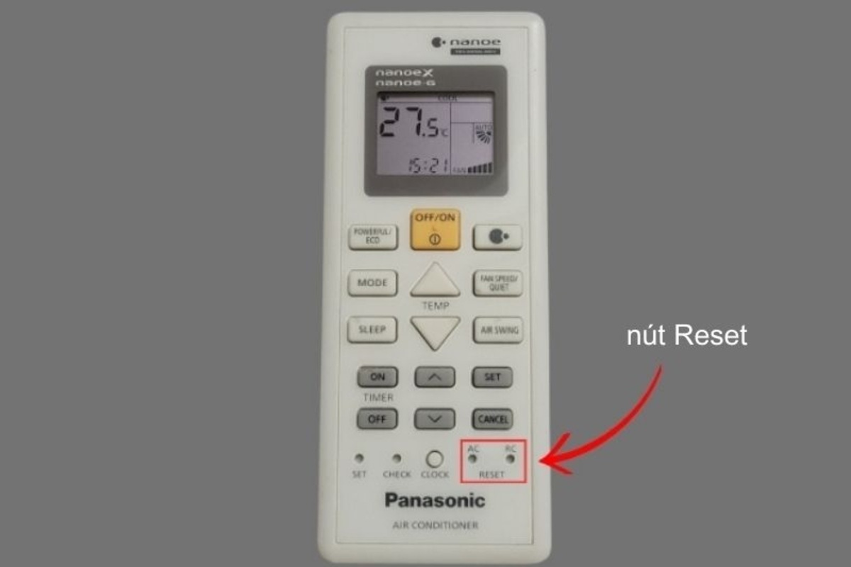 Reset bằng nút trên remote