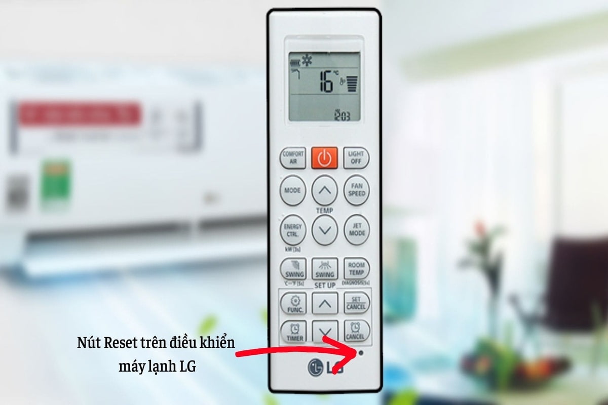 Nút reset trên remote LG