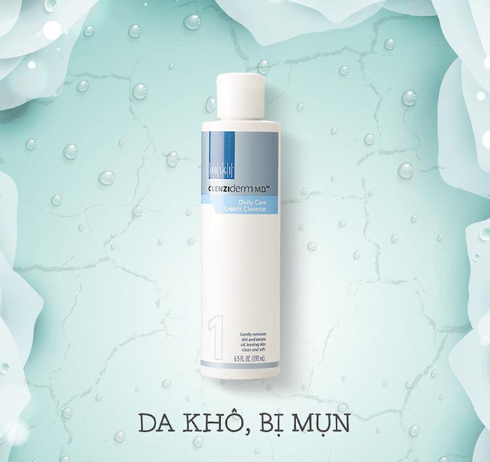 Sữa rửa mặt giảm mụn cho da khô Obagi CLENZIderm MD Daily Care Cream Cleanser