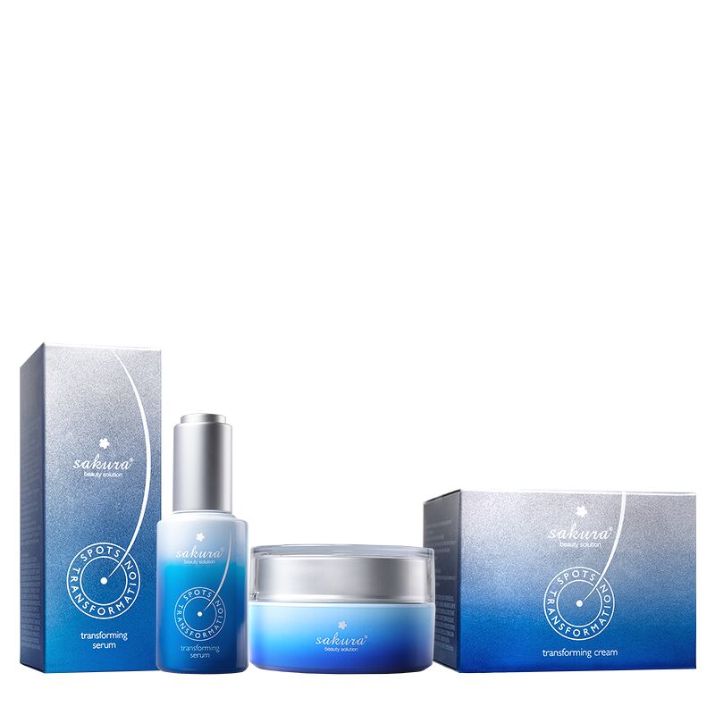 Combo hỗ trợ giảm nám Sakura Transforming Serum & Cream