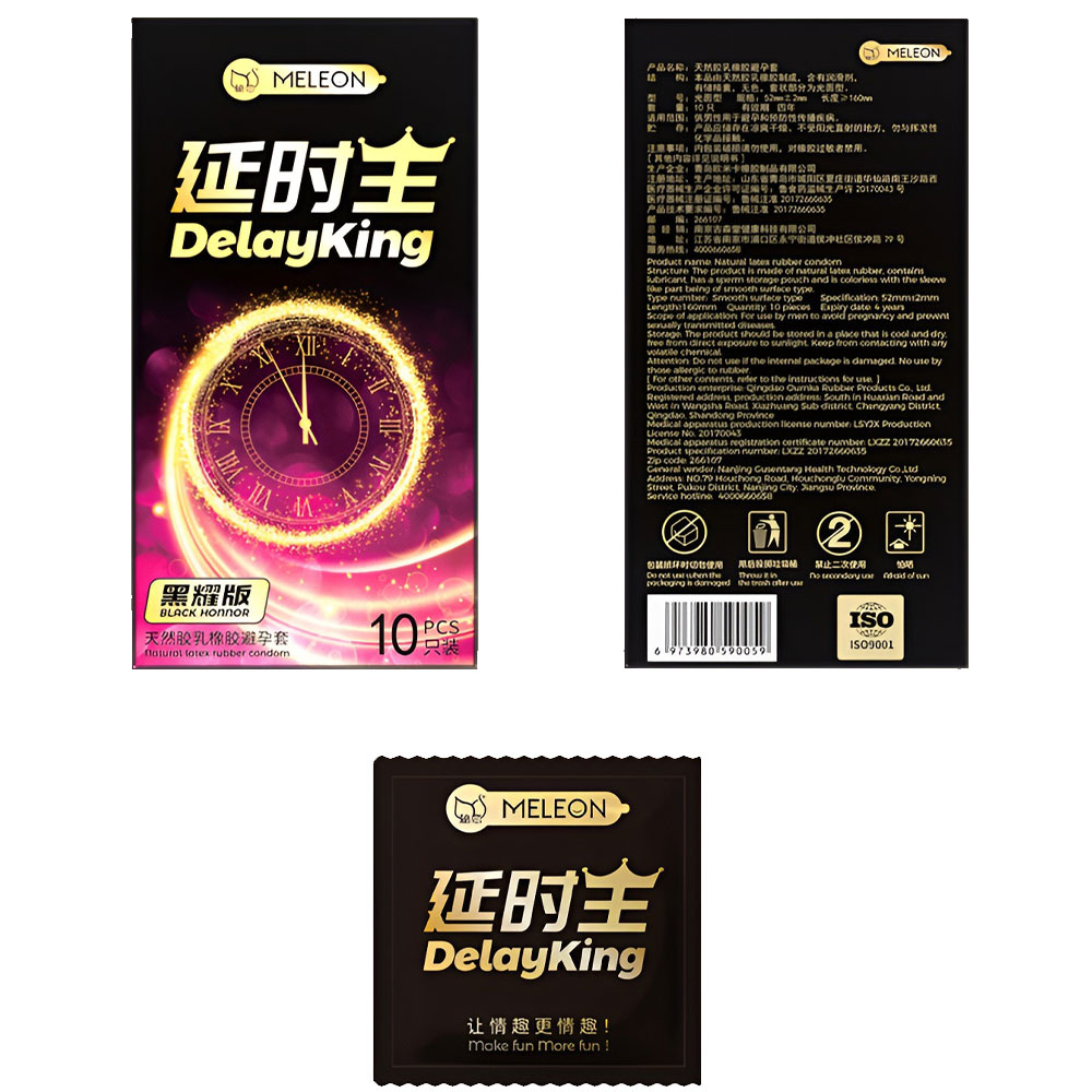 Bao cao su Meleon Delay King Black Honor kéo dài thời gian hộp 10 cái