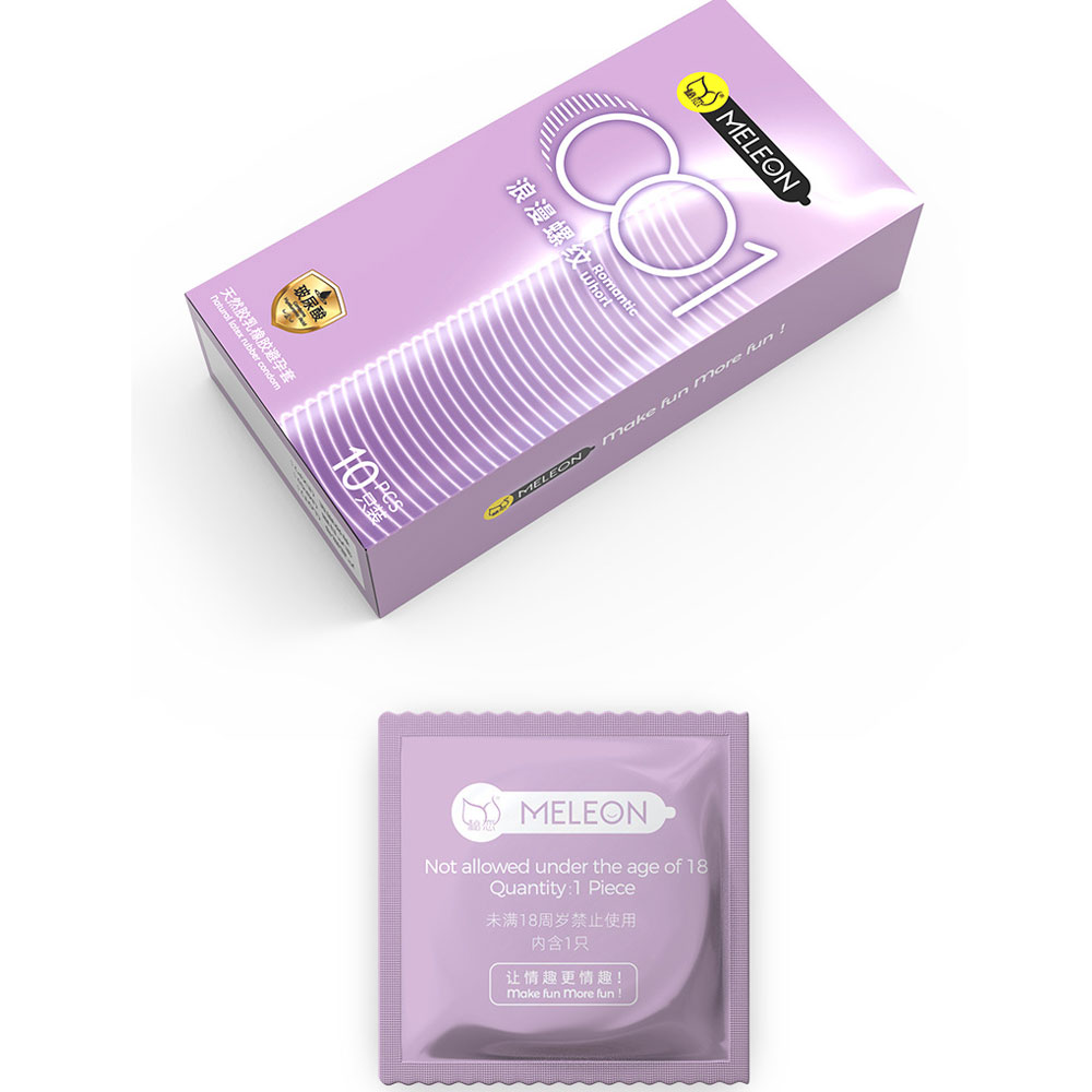 Bao cao su Meleon 001 Romantic Whorl gân xoắn hộp 10 cái