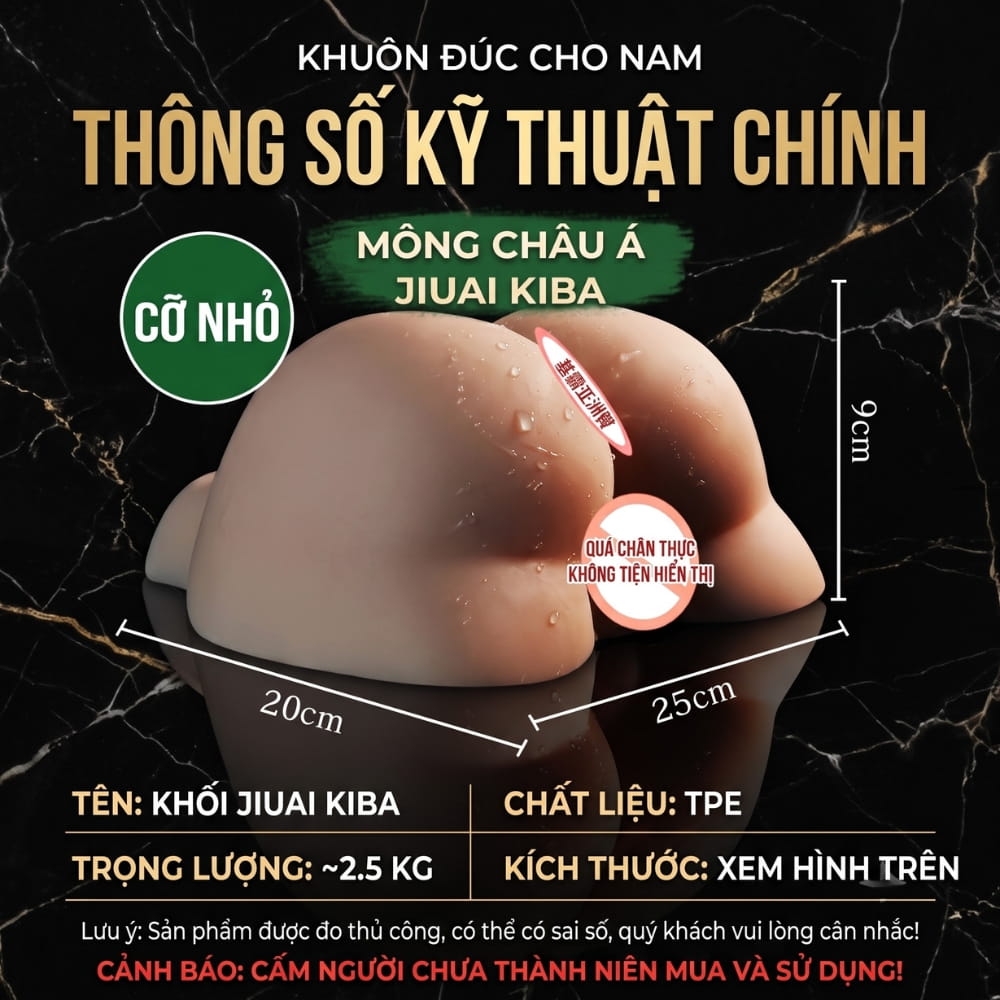 Âm đạo giả nguyên khối Jiuai Kiba mông nam 2.5kg
