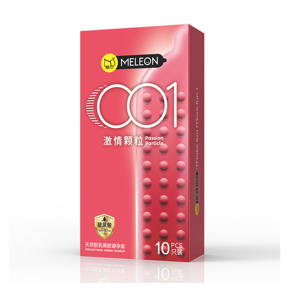 Bao cao su Meleon 001 Passion Particle hạt nổi kích thích hộp 10 cái