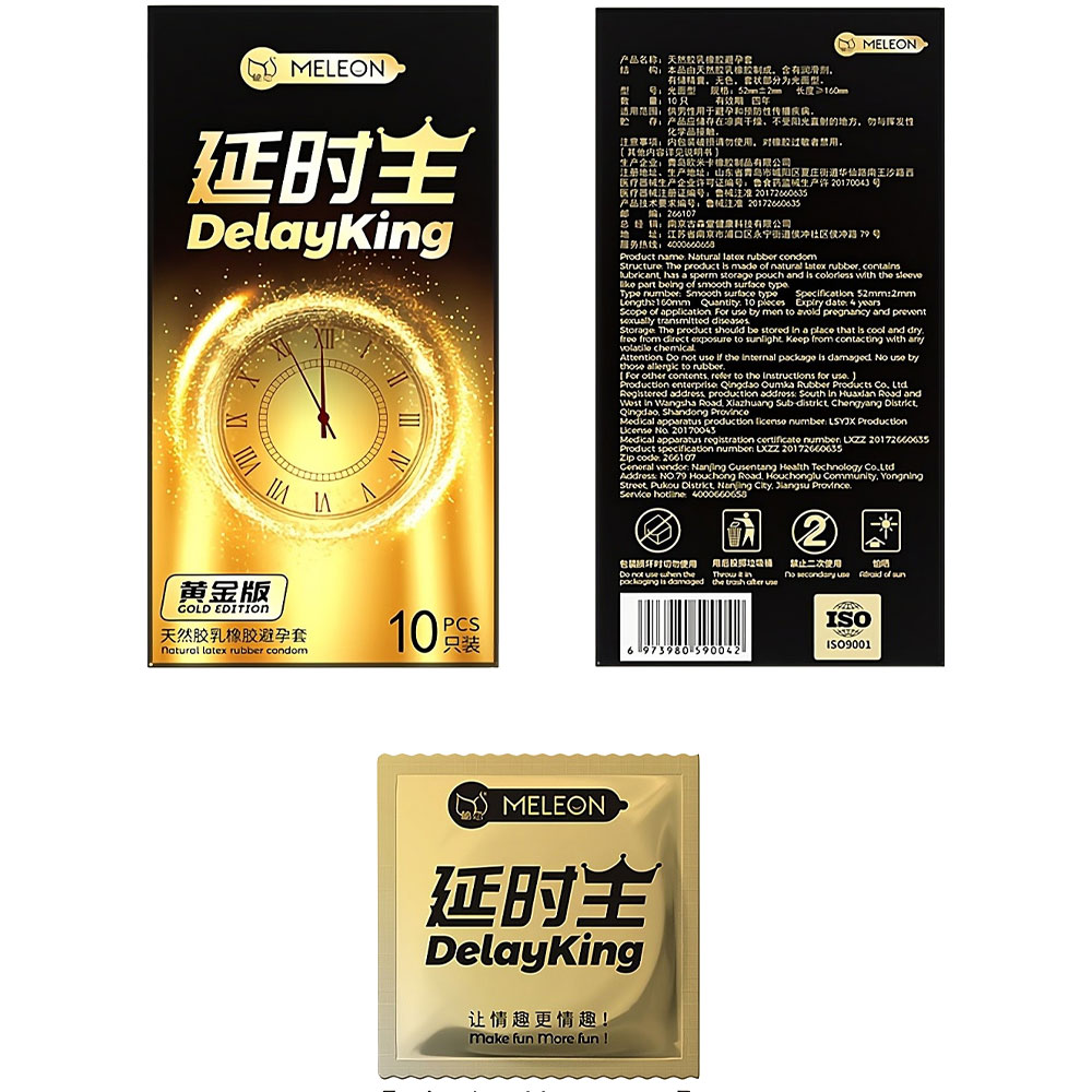 Bao cao su Meleon Delay King Gold Edition kéo dài thời gian hộp 10 cái