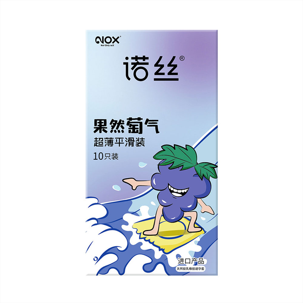 Bao cao su Nox Sure Enough Grape hương nho siêu mỏng hộp 10 cái