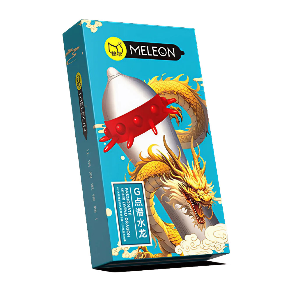 Bao cao su Meleon Dragon G-Spot Xanh Lam vòng bi gai hộp 2 cái