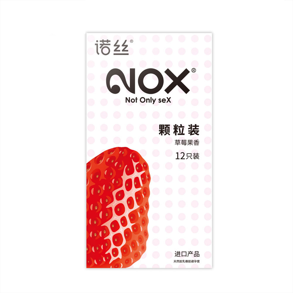 Bao cao su Nox Fruity Strawberry hương dâu tây hộp 12 cái