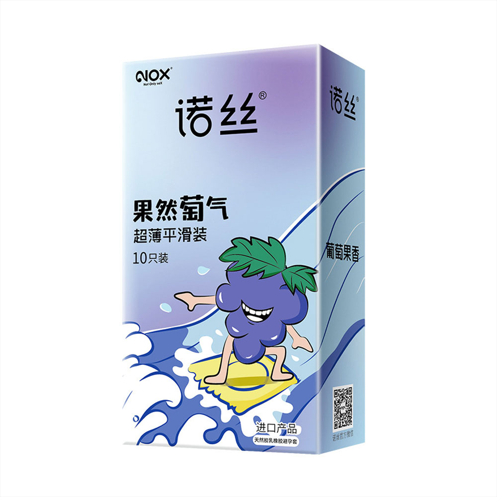 Bao cao su Nox Sure Enough Grape hương nho siêu mỏng hộp 10 cái