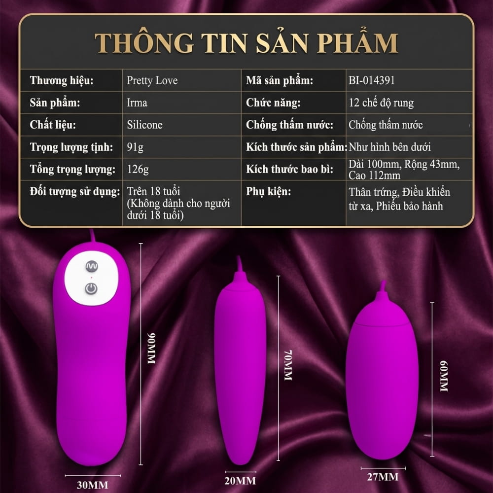 Trứng rung 2 đầu Pretty Love Irma