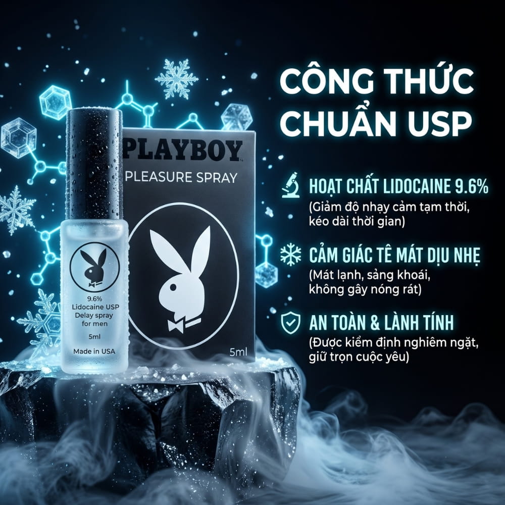 Xịt chống xuất tinh sớm Playboy Đen 5ml