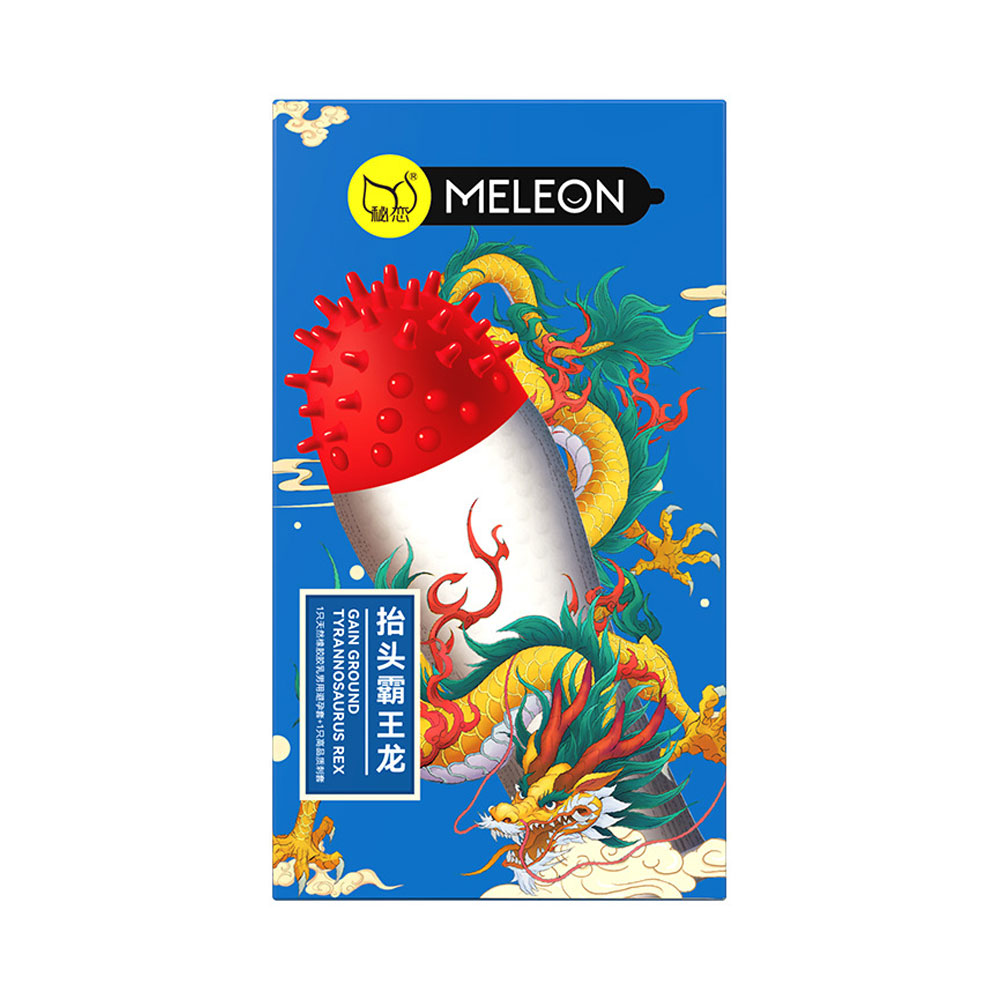 Bao cao su Meleon Dragon T-Rex Xanh Dương đầu gai khủng hộp 2 cái