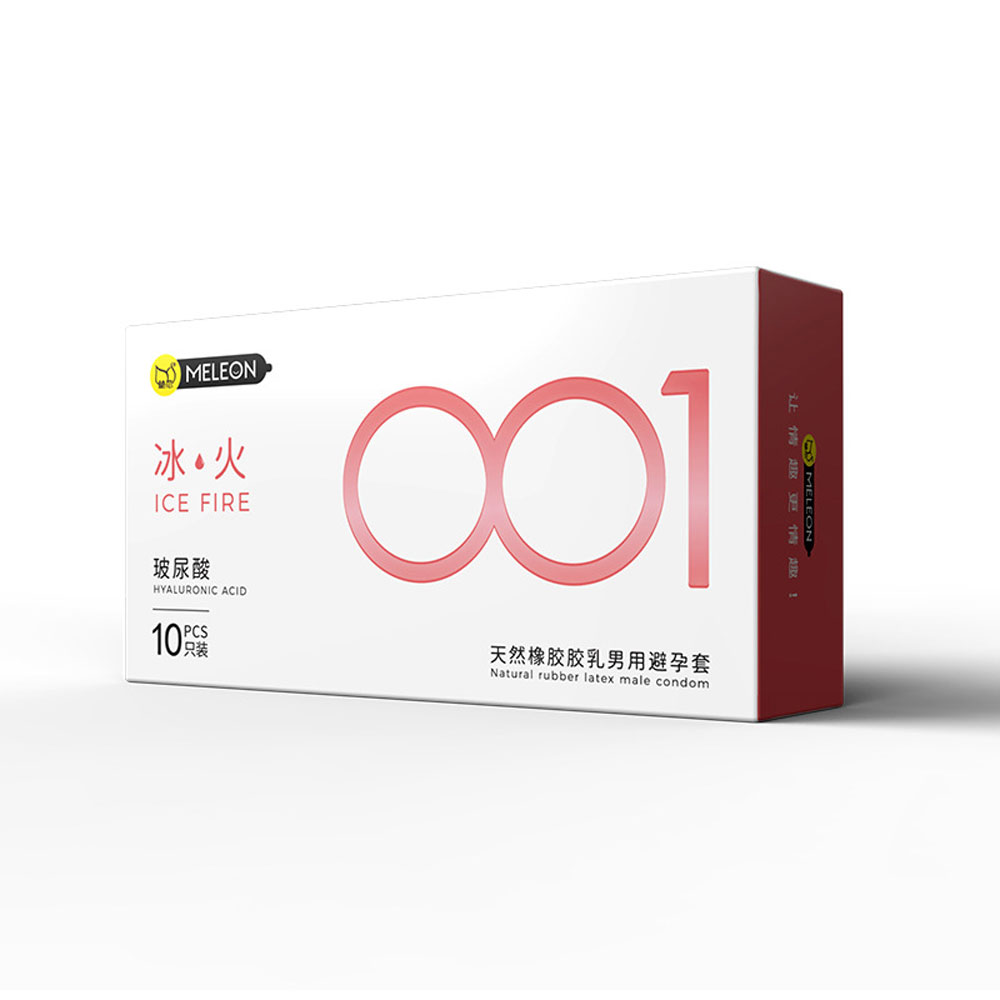 Bao cao su Meleon HA 001 Ice Fire siêu mỏng gel nóng lạnh hộp 10 cái